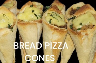 2 Ingredients Bread Pizza Cones #cones#quickandeasy#breadpizzacones#@healthy cooking fantasies 4835