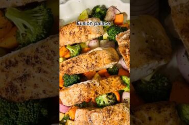 Easy Salmon Recipe | Salmon Recipe For Dinner | Tasty Salmon Recipe | Grilled Vegetables With Salmon